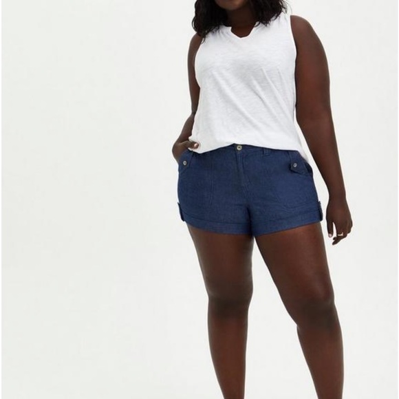 Military Short Short - Chambray Medium Wash - Picture 4 of 7